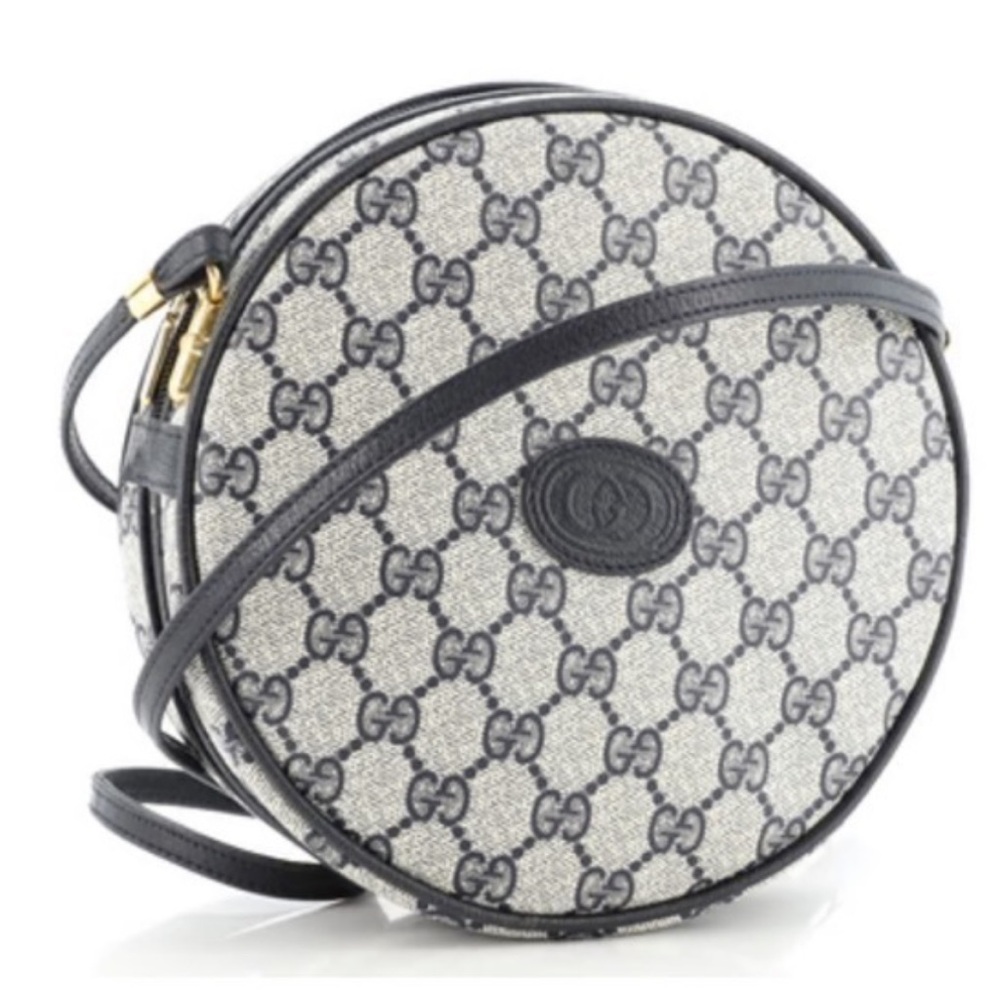 Gucci | vintage Ophidia GG Round Bag | Navy - Picture 2 of 16